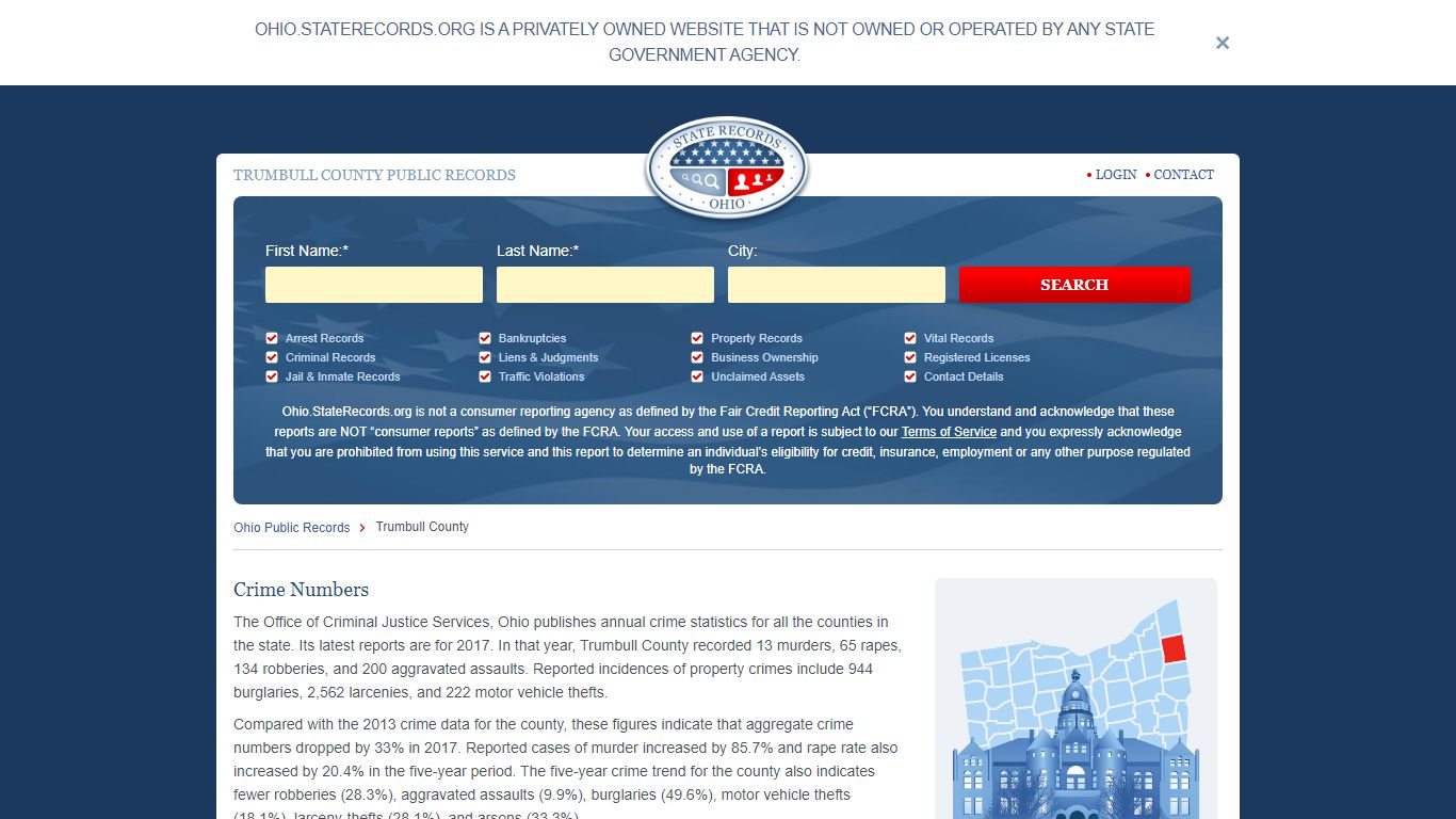 Trumbull County Arrest, Court, and Public Records | StateRecords.org
